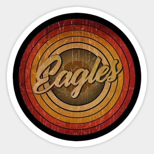 circle vintage retro faded eagles Sticker